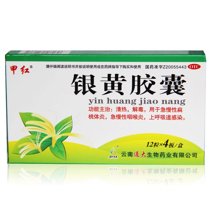 甲红 银黄胶囊  0.3g*12粒*4板/盒